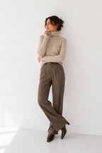 Ribbed Soft-Knit Roll Neck Jumper