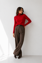 Ribbed Soft-Knit Roll Neck Jumper