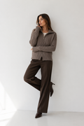 Cable-Knit Zip-Front Wool Cardigan