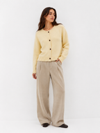 Button-Front Cropped Knit Cardigan