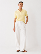Pointelle Knit Short Sleeve Polo Shirt