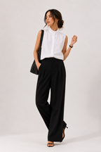 Sleeveless High-Neck Blouse