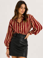Bold Striped Long Sleeve Blouse