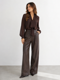 Sheer Tie-Neck Blouse