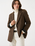 Single-Breasted Herringbone Tailored Coat