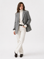 Single-Breasted Herringbone Tailored Coat