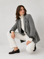 Single-Breasted Herringbone Tailored Coat