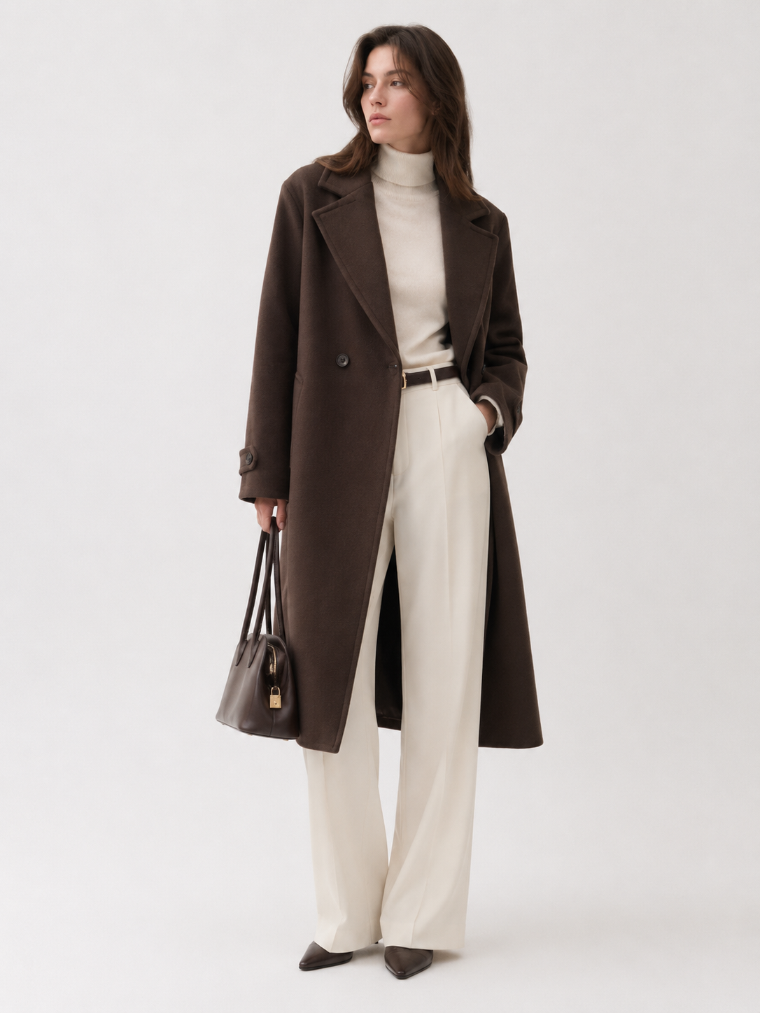 Oversized Notch-Lapel Wool-Blend Coat