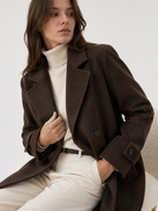 Oversized Notch-Lapel Wool-Blend Coat