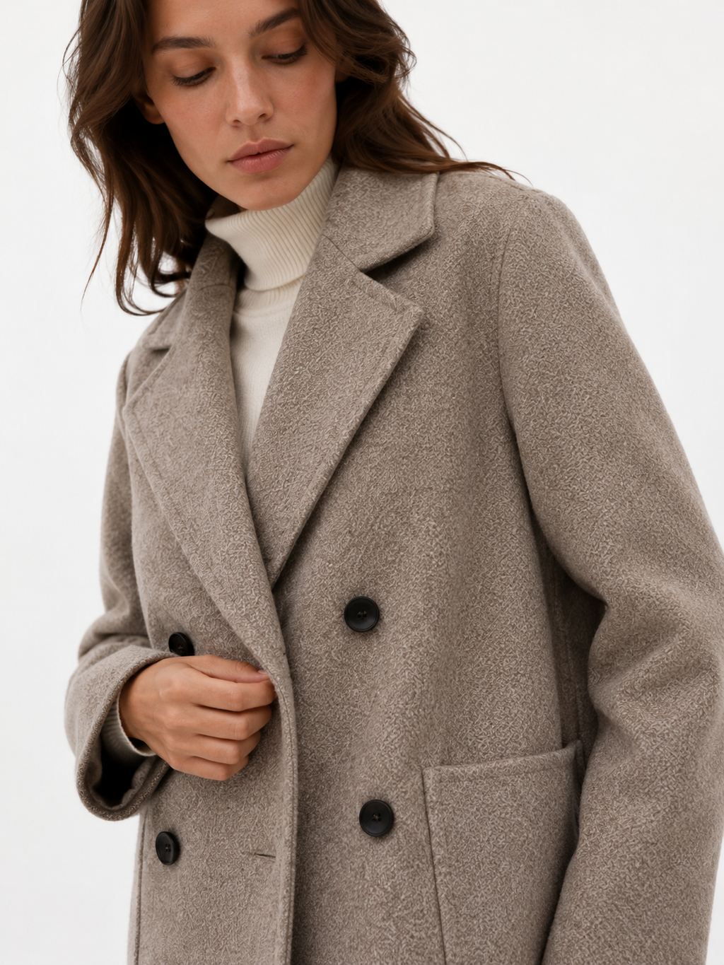 Oversized Double-Breasted Wool-Blend Overcoat