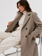 Oversized Double-Breasted Wool-Blend Overcoat