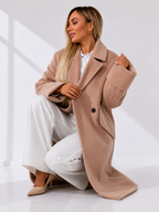 Maxi-Length Oversized Double-Breasted Wool Coat