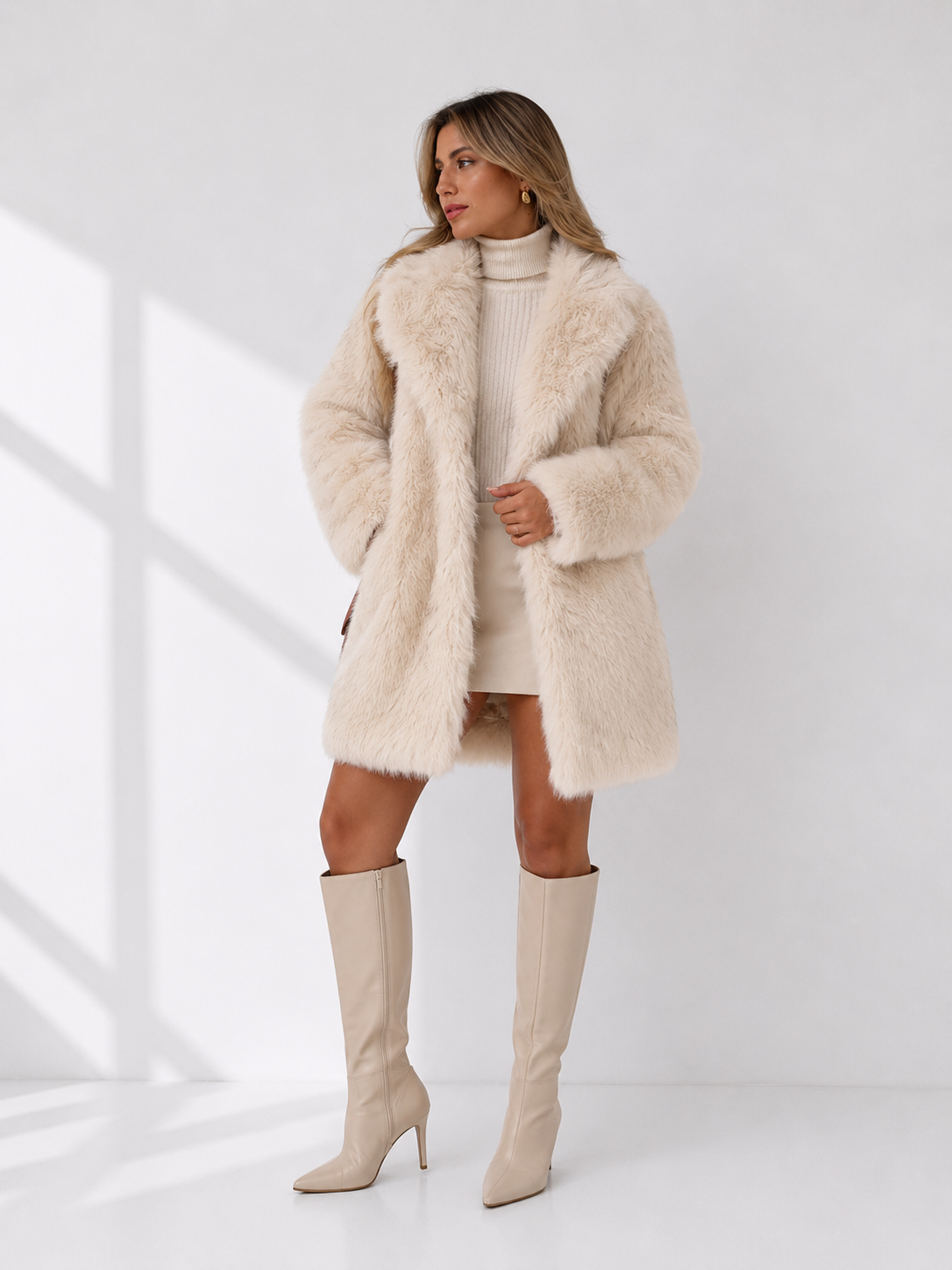 Oversized Shaggy Faux-Fur Coat