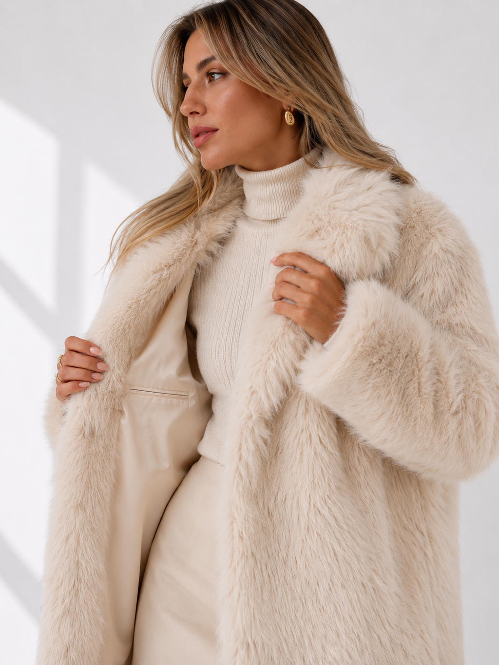 Oversized Shaggy Faux-Fur Coat