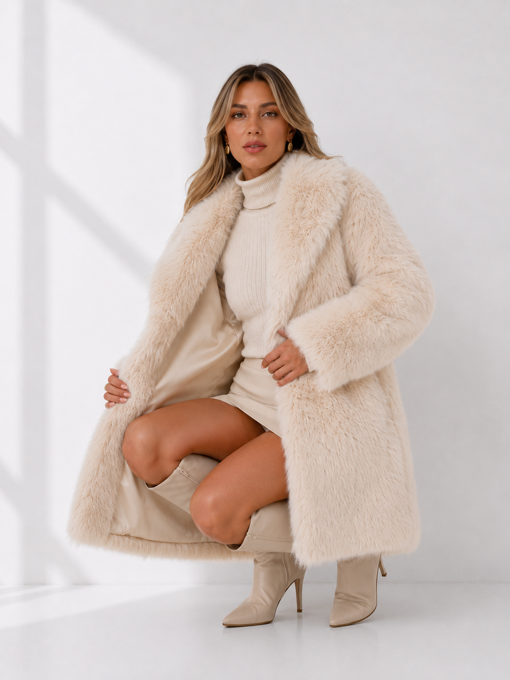 Oversized Shaggy Faux-Fur Coat