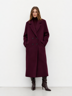 Double Breasted Wool Blend Longline Coat