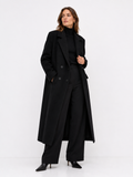 Double Breasted Wool Blend Longline Coat