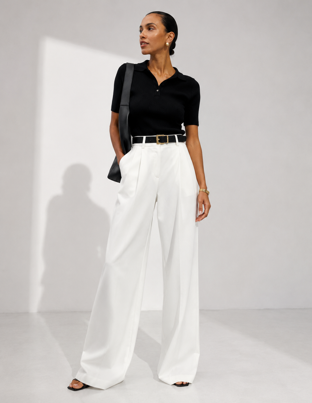 High-Waisted Wide-Leg Trousers
