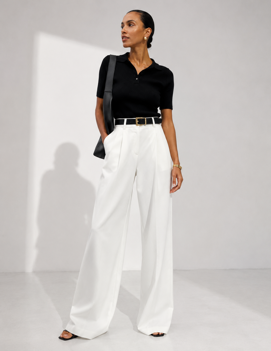 High-Waisted Wide-Leg Trousers
