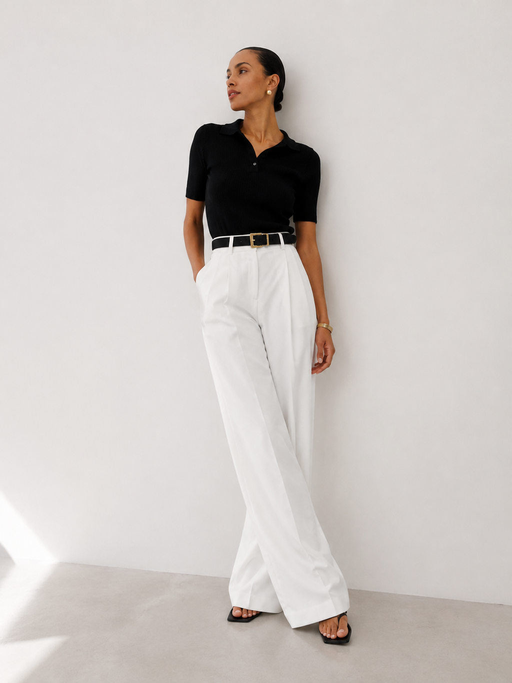 High-Waisted Wide-Leg Trousers