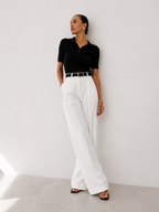 High-Waisted Wide-Leg Trousers
