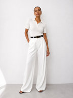 High-Waisted Wide-Leg Trousers