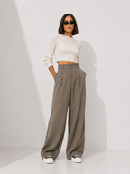 Wide-Leg Tailored Trousers