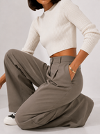 Wide-Leg Tailored Trousers