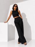 Wide-Leg Tailored Trousers