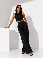 Wide-Leg Tailored Trousers