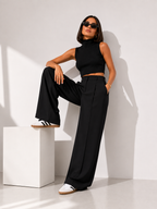Wide-Leg Tailored Trousers
