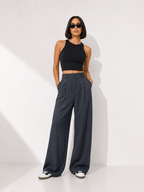 Wide-Leg Tailored Trousers