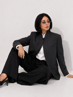 Stand-Collar Structured Blazer