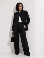 Stand-Collar Structured Blazer