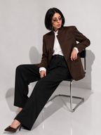 Stand-Collar Structured Blazer