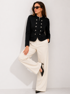 Military-Inspired Cropped Blazer