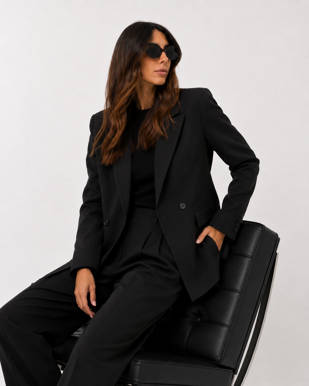 Relaxed Double-Breasted Oversized Blazer