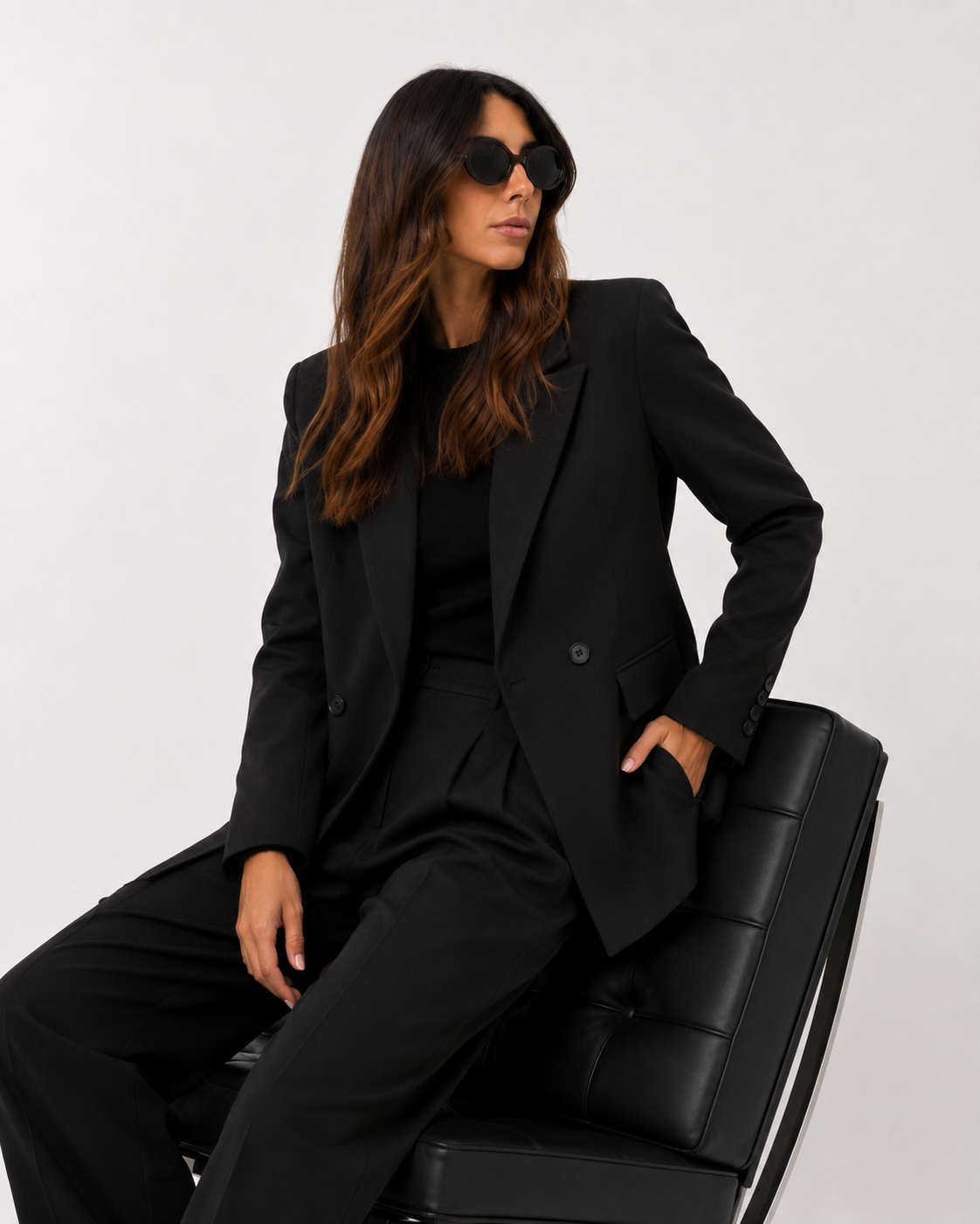 Relaxed Double-Breasted Oversized Blazer