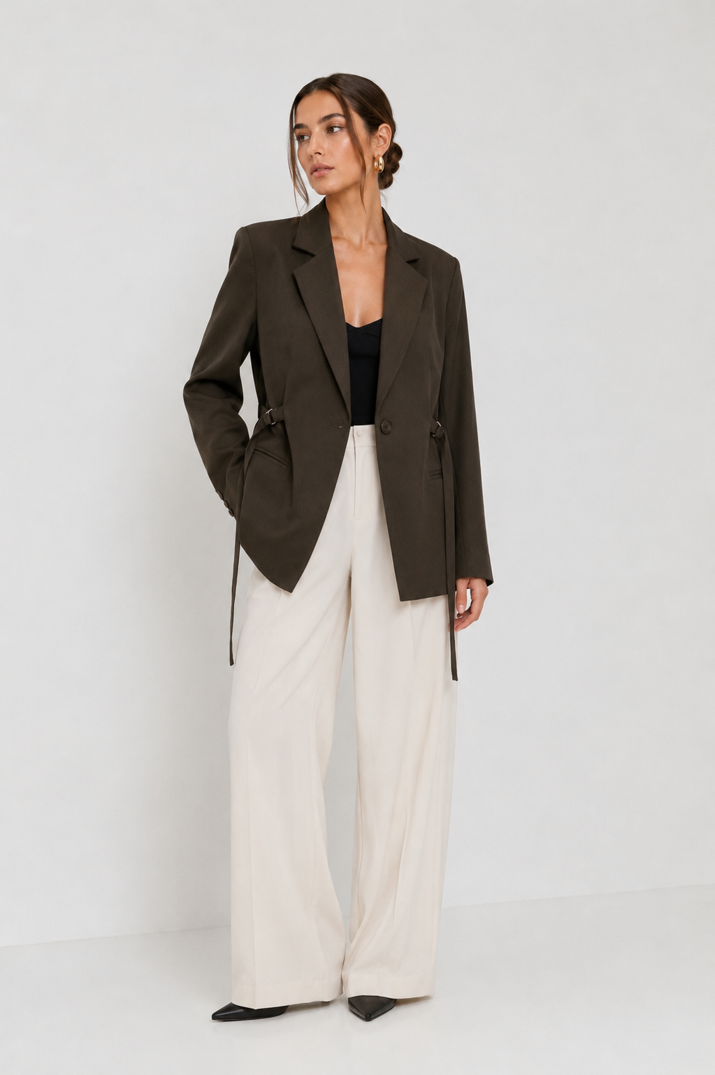Cinched-Side Tailored Blazer