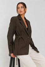 Cinched-Side Tailored Blazer