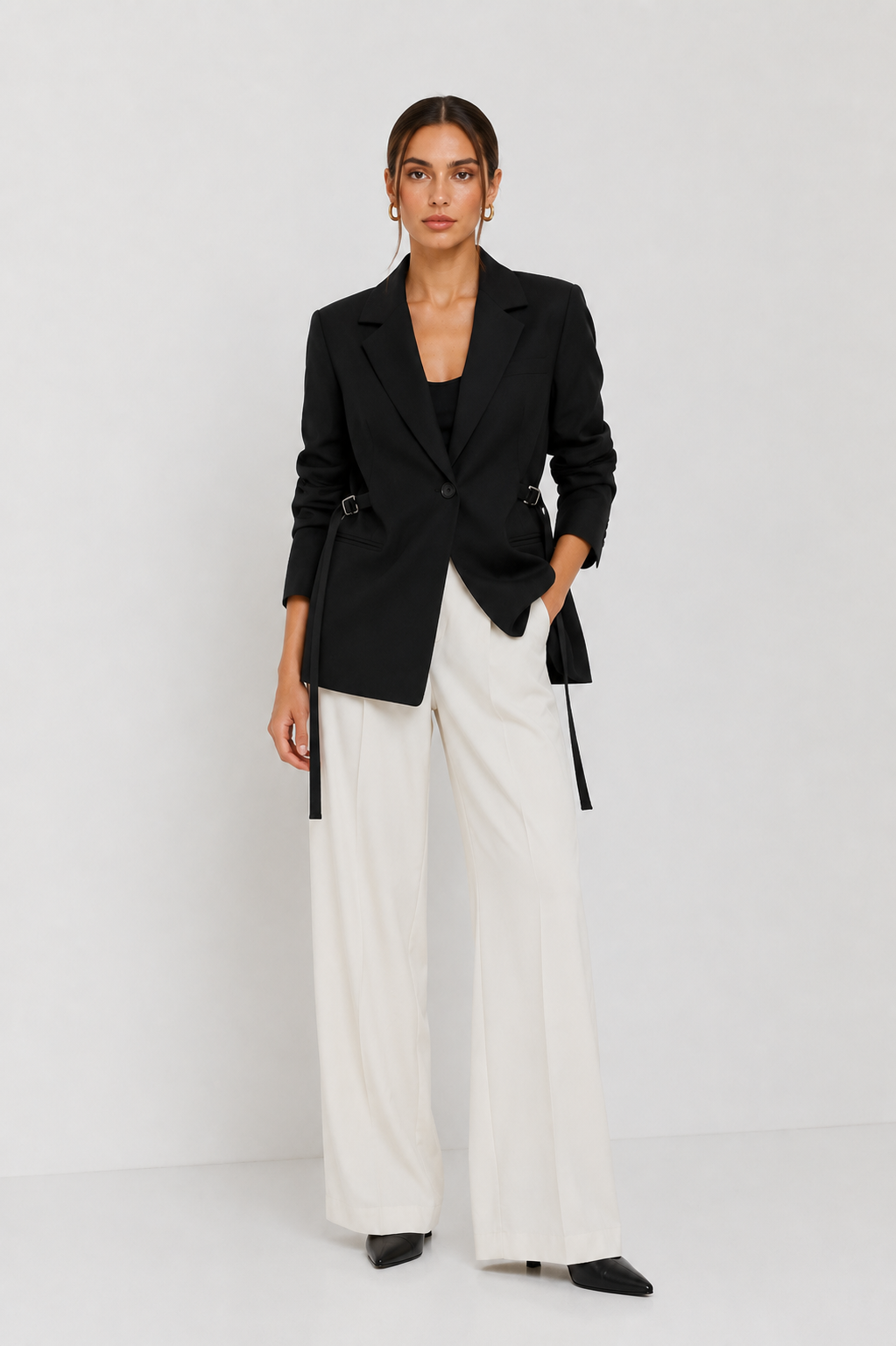 Cinched-Side Tailored Blazer