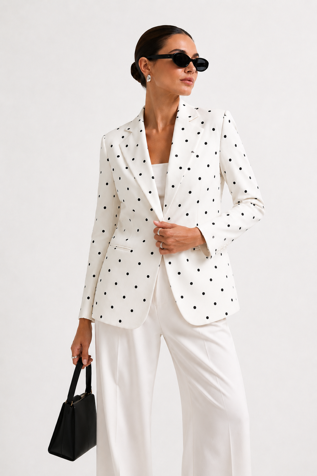 Polka-Dot Tailored Blazer