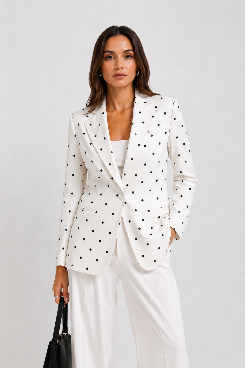 Polka-Dot Tailored Blazer