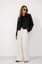 Cropped Double-Breasted Trench Jacket