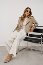 Cropped Double-Breasted Trench Jacket
