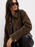 Cropped Utility Suede-Effect Jacket