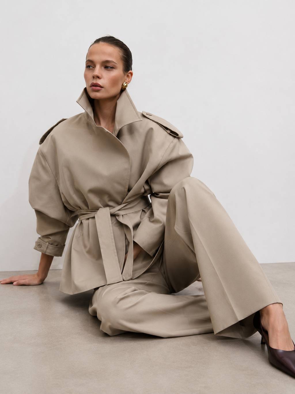 Belted Asymmetric Trench Jacket