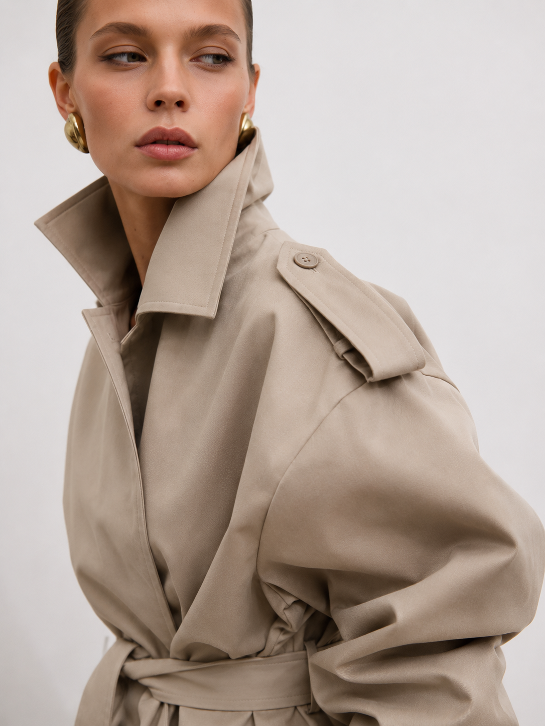 Belted Asymmetric Trench Jacket