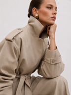 Belted Asymmetric Trench Jacket
