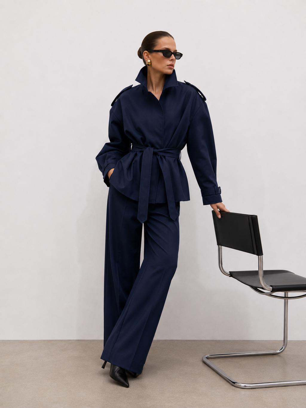 Belted Asymmetric Trench Jacket